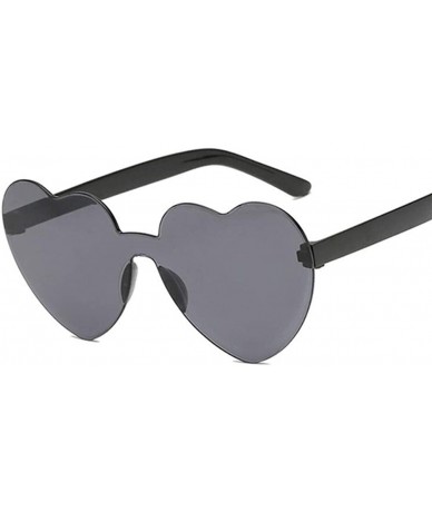 Rimless Cute Sexy Retro Love Heart Rimless Sunglasses Women Luxury Sun Glasses Female Eyewear Candy Color - Black - CR198U3U6...