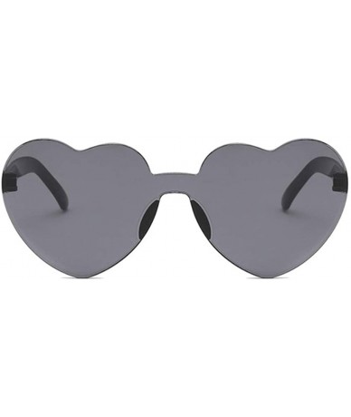 Rimless Cute Sexy Retro Love Heart Rimless Sunglasses Women Luxury Sun Glasses Female Eyewear Candy Color - Black - CR198U3U6...