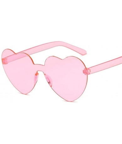 Rimless Cute Sexy Retro Love Heart Rimless Sunglasses Women Luxury Sun Glasses Female Eyewear Candy Color - Black - CR198U3U6...