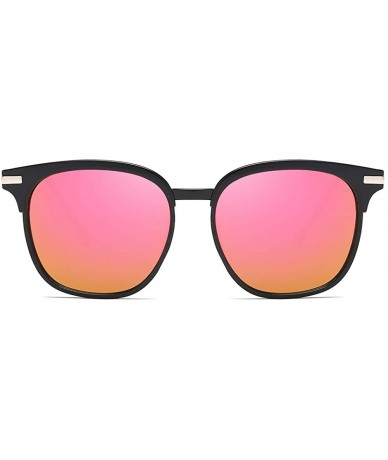 Oval Unisex Sunglasses Retro Black Drive Holiday Oval Non-Polarized UV400 - Pink - C018R6WYL07 $9.29