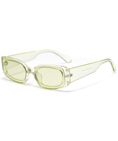 Rectangular Men's and Women's Retro Square Resin lens Candy Colors Sunglasses UV400 - Green - CH18N7Q7HI5 $8.95