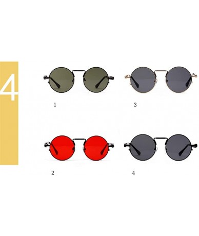 Square Vintage Steampunk Red Sunglasses Men Round Punk Metal Retro Sun Glasses Women - Green - CV199L78YSY $9.92