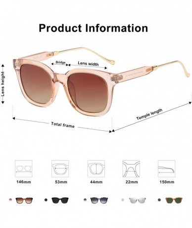 Cat Eye Classic Square Polarized Sunglasses Unisex UV400 Mirrored Glasses SJ2050 - C5 Brown Frame/Brown Lens - CU189SDURCG $1...