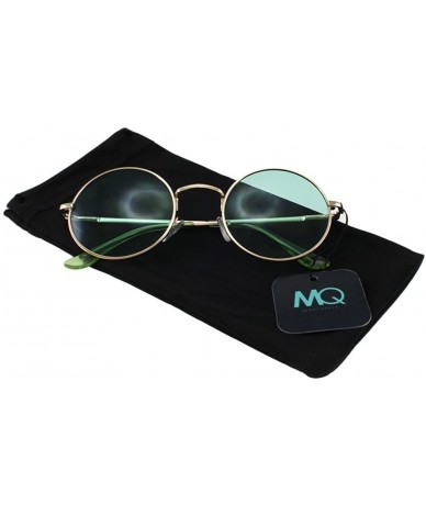 Round Presley - Round Metal Fashion Sunglasses with Microfiber Pouch - Gold / Green - CV18CUHIKK4 $11.68