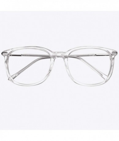 Round Fashion Metal Temple Horn Rimmed Clear Lens Glasses - Transparent - C4193QQ2X6Z $11.83