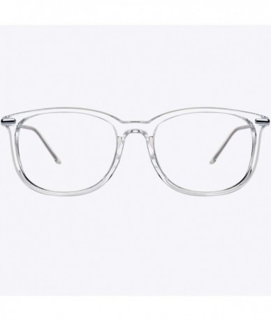 Round Fashion Metal Temple Horn Rimmed Clear Lens Glasses - Transparent - C4193QQ2X6Z $11.83