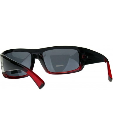 Rectangular Nitrogen Polarized Lens Sunglasses Mens Rectangular Fashion Shades - Black Red (Black) - CH18DA655CC $16.08