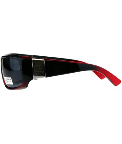 Rectangular Nitrogen Polarized Lens Sunglasses Mens Rectangular Fashion Shades - Black Red (Black) - CH18DA655CC $16.08