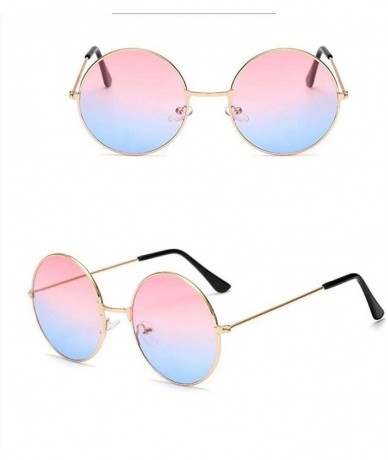 Round New Fashion Candy Vintage Round Mirror Sunglasses Women Luxury Brand Original Design Black Sun Glasses Female - CV198EA...