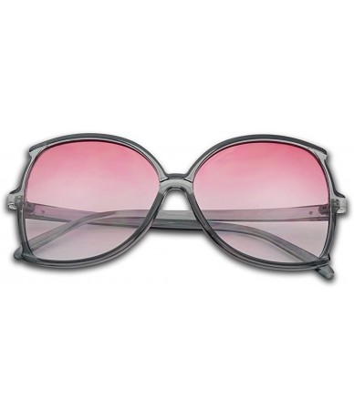 Butterfly Oversize Fashion Designer Sunglasses For Women Butterfly Style Frame Glasses - Acrylic Grey Frame - Pink - CE18I5CE...