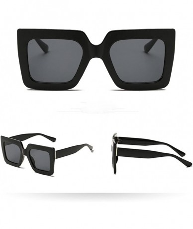 Rectangular Unisex Vintage Big Frame Square Shape Sunglasses Eyewear Retro - G - CJ18Q3ZM9MU $7.71