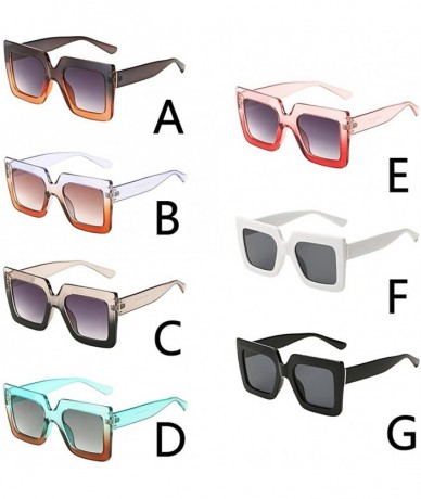 Rectangular Unisex Vintage Big Frame Square Shape Sunglasses Eyewear Retro - G - CJ18Q3ZM9MU $7.71