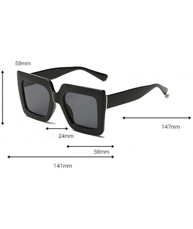 Rectangular Unisex Vintage Big Frame Square Shape Sunglasses Eyewear Retro - G - CJ18Q3ZM9MU $7.71