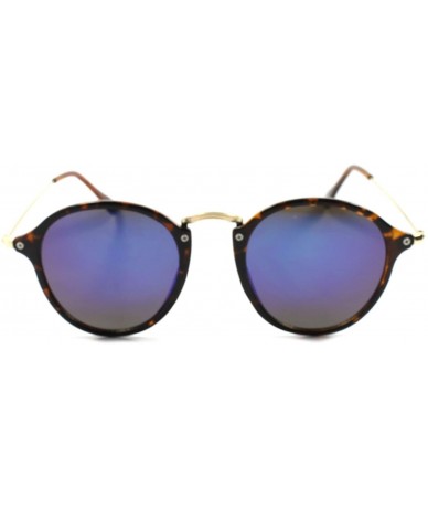 Round Mirror Lens Mens Womens Hip Classic Vintage Retro Circle Round Sunglasses - Tortoise & Gold - CL1892GA9T8 $10.60