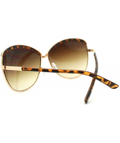 Butterfly Designer Fashion Women's Sunglasses Oversize Butterfly Frame - Tortoise - CO11PZ000LB $8.75