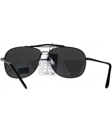 Rectangular Mens Air Force Rectangular Police Flat Top Pilots Sunglasses - Gunmetal Black - CH188557OZD $9.04