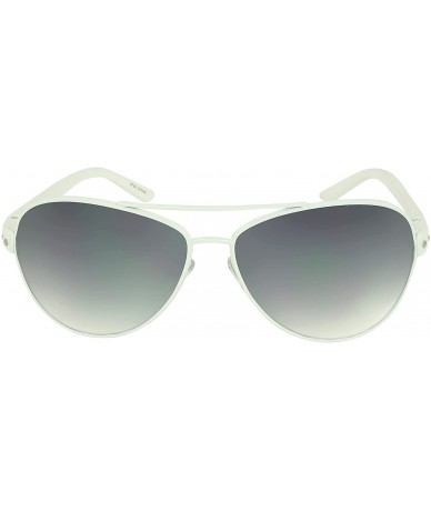 Aviator Rivet Aviator Fashion Sunglasses - White - CE11G3L6BX7 $9.23