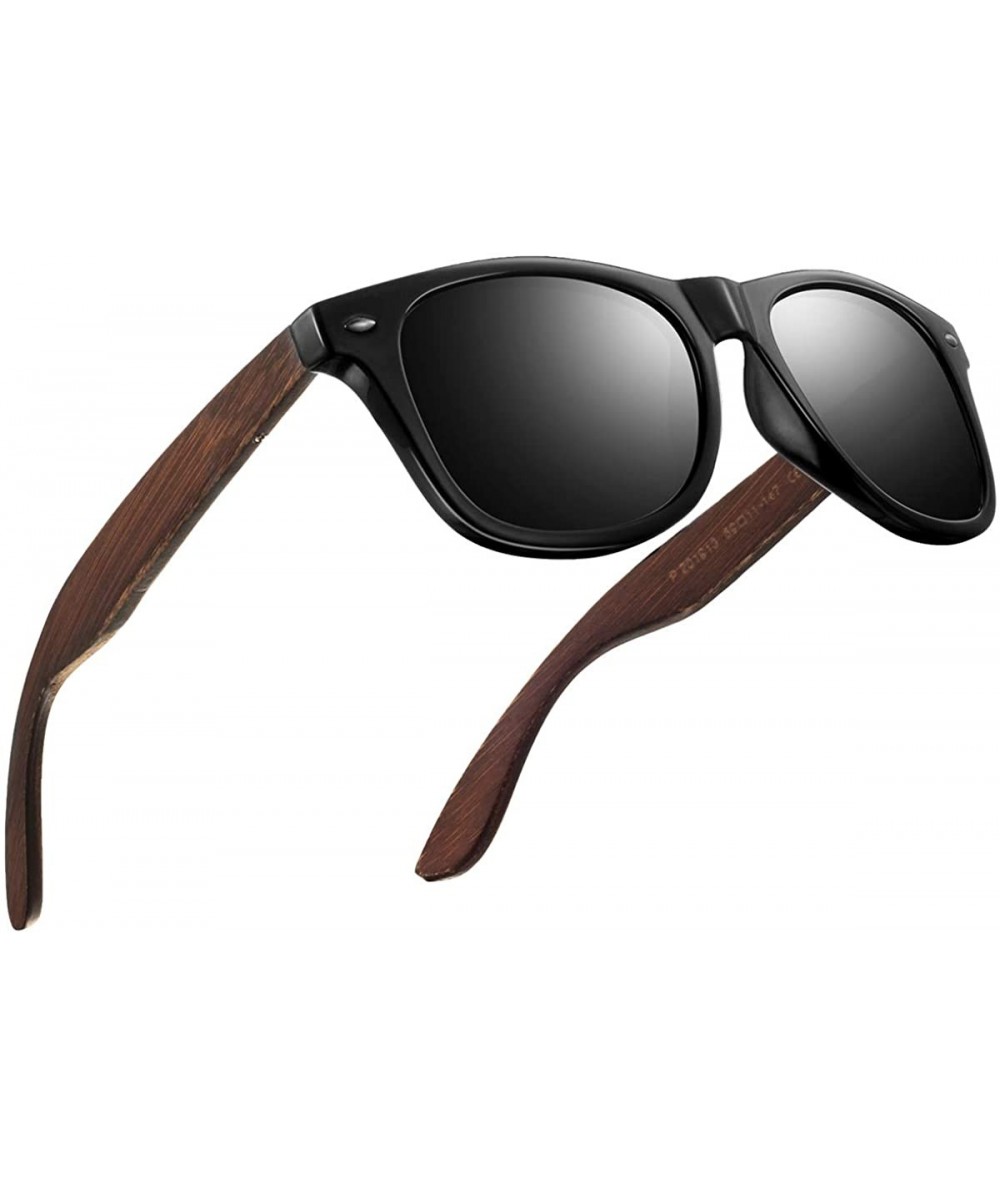 Round Polarized Sunglasses for Men Retro - Polarized Retro Sunglasses for Men FD2149 - Wood - CG196H5EICY $18.55