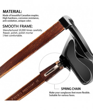 Round Polarized Sunglasses for Men Retro - Polarized Retro Sunglasses for Men FD2149 - Wood - CG196H5EICY $18.55