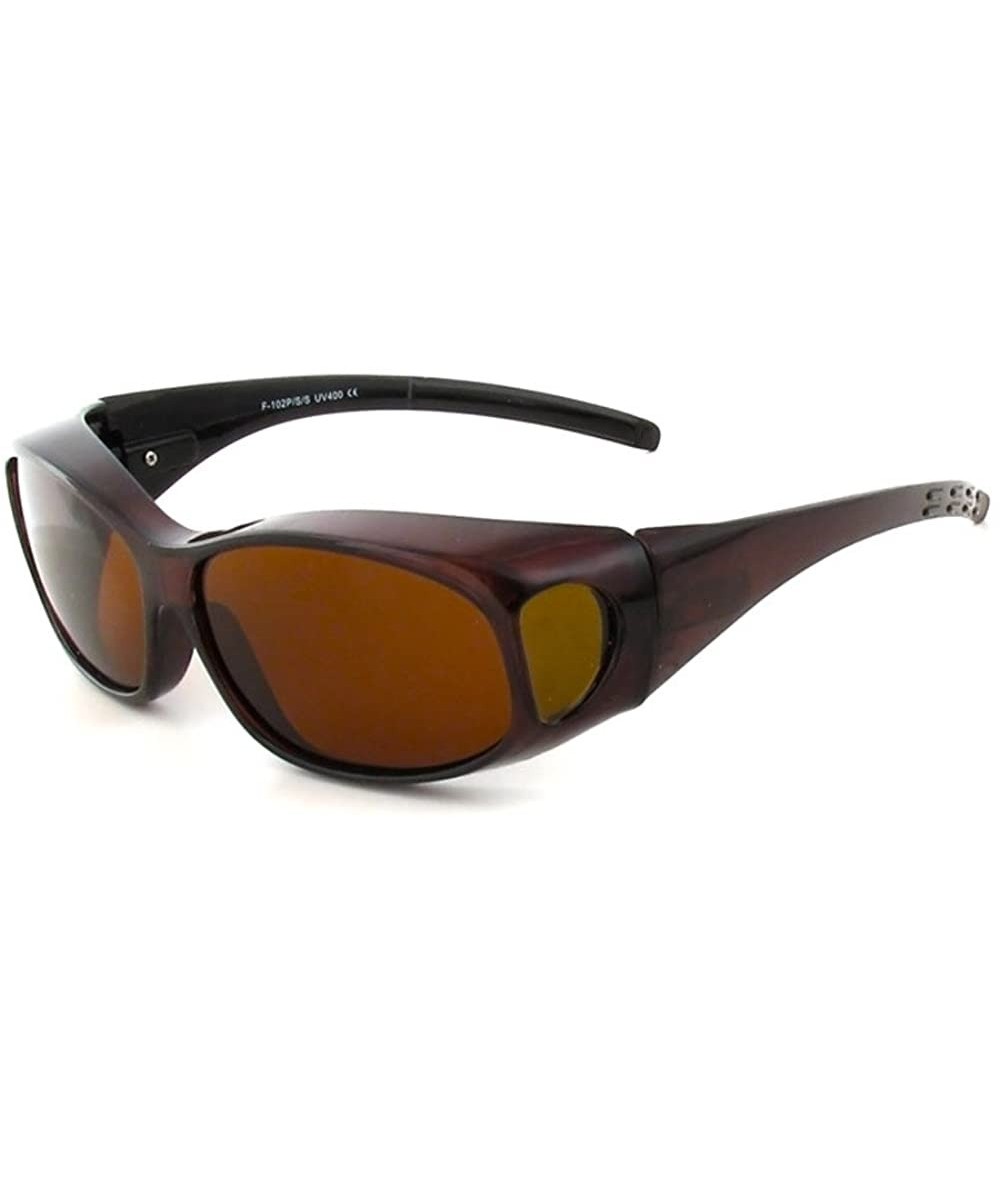 Sport Polarized Wear-Over Sunglasses F-102 - Bronze - C512FUORJ7J $10.93