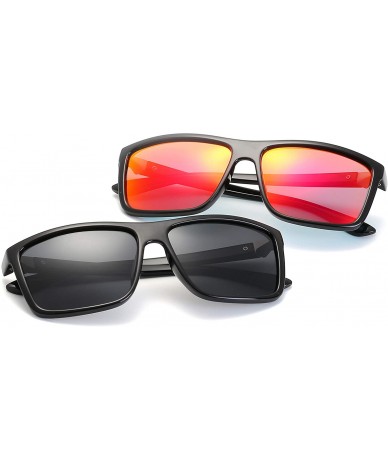 Rectangular Polarized Sunglasses for Men Driving UV400 Classic Rectangular Sun Glasses For Men/Women - CY18I884Q83 $13.23