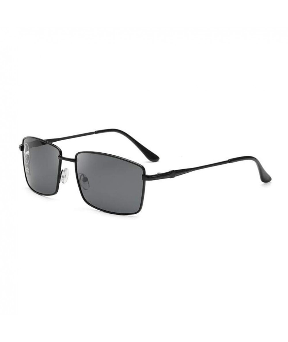 Sport Square Photochromic Sunglasses Anti Ultraviolet Polarized - Black Frame Full Gray - C3190T84CMG $9.95