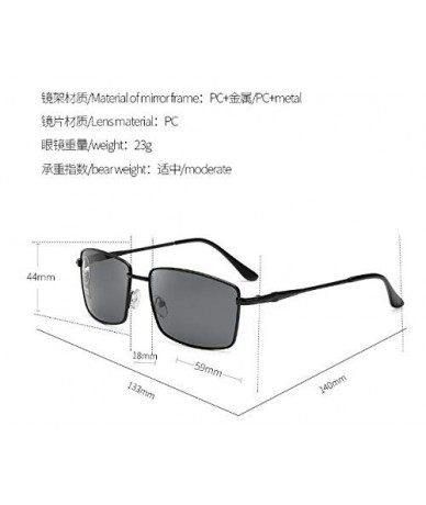 Sport Square Photochromic Sunglasses Anti Ultraviolet Polarized - Black Frame Full Gray - C3190T84CMG $9.95