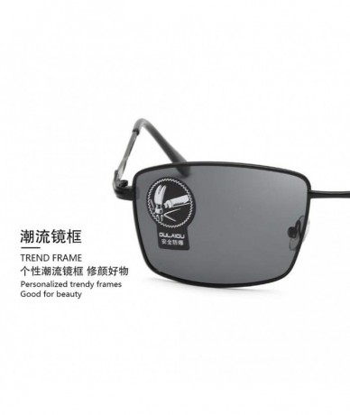 Sport Square Photochromic Sunglasses Anti Ultraviolet Polarized - Black Frame Full Gray - C3190T84CMG $9.95