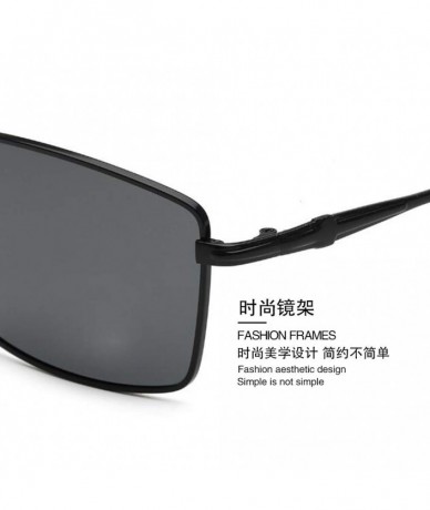 Sport Square Photochromic Sunglasses Anti Ultraviolet Polarized - Black Frame Full Gray - C3190T84CMG $9.95