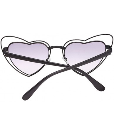 Sport Heart-shaped Sunglasses Driving Glasses Traveling Holiday UV Protection - Black - CV18DMQCWRR $17.86