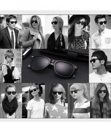 Oversized Polarized Sunglasses for Men Women Fashion Classic Mirror Lens UV Blocking Sun Glasses - Bright Black+bright Blue -...