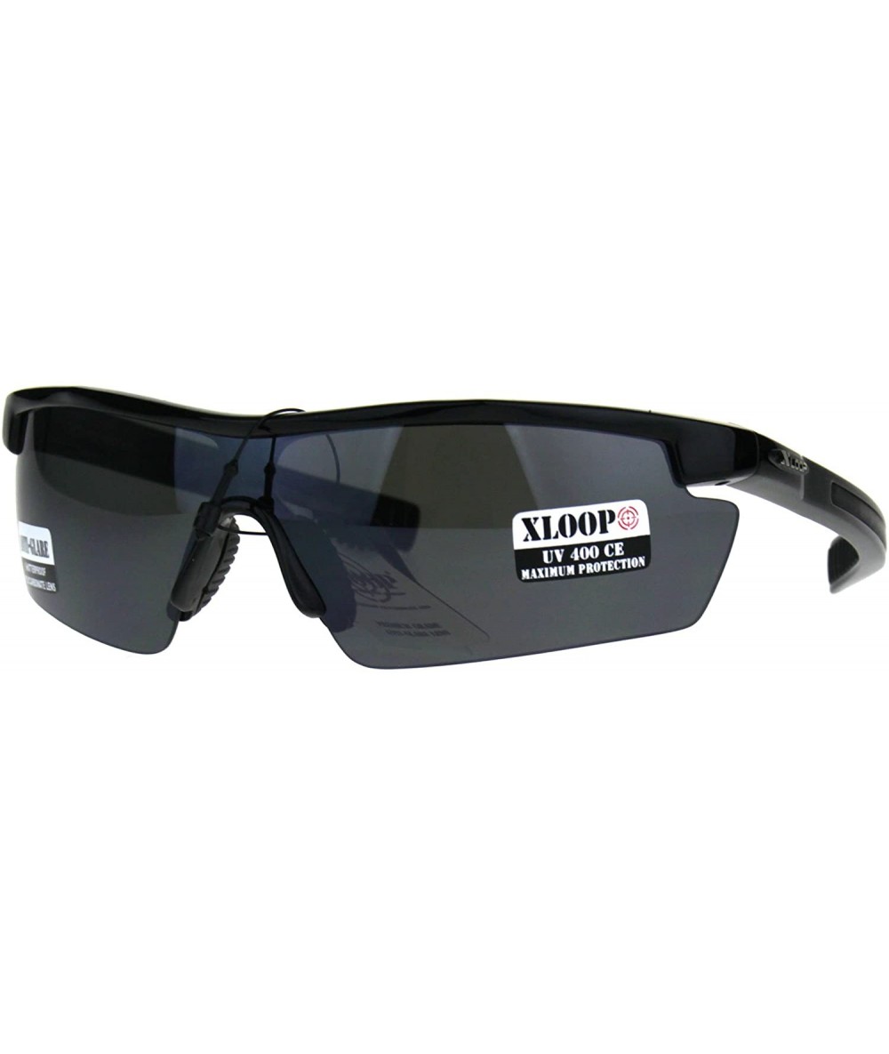 Xloop Mens Sunglasses Half Rim Wrap Around Sports Anti-Glare UV