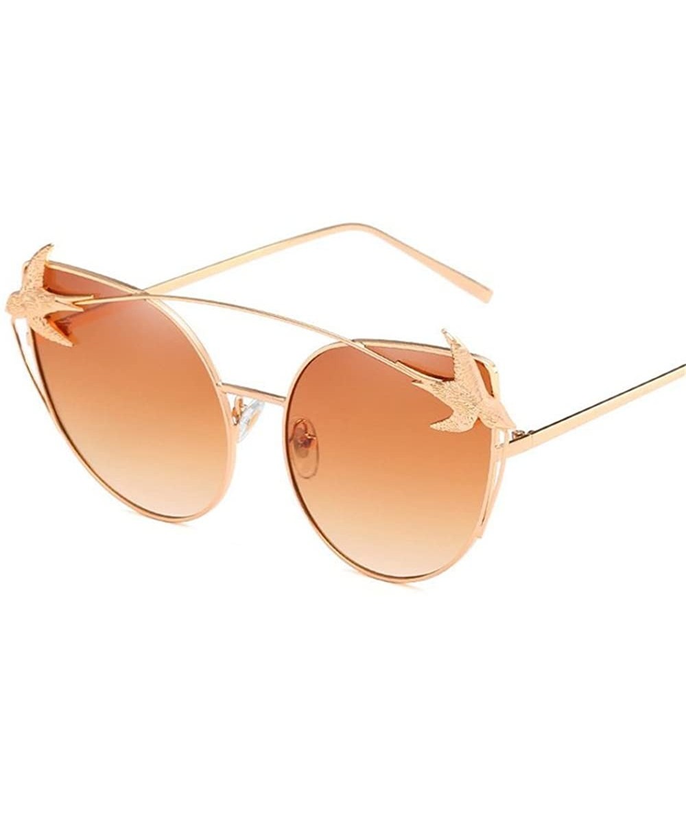 Butterfly Men Women Sunglasses Metal Polarized Cat Eye Swallow Glasses Eyewear - Orange - C218D80QSYN $18.25