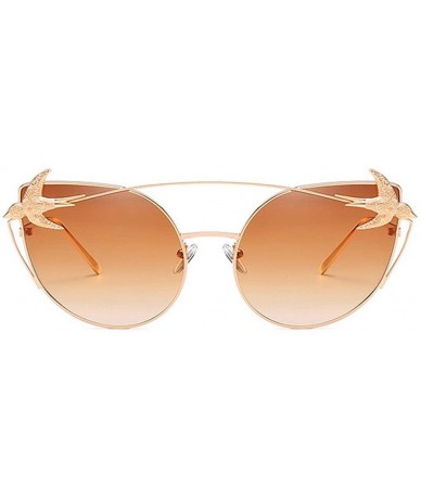 Butterfly Men Women Sunglasses Metal Polarized Cat Eye Swallow Glasses Eyewear - Orange - C218D80QSYN $18.25