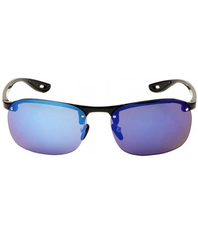 Square Rimless Square Round Lens Light Weight Sunglasses - Blue - CD197YM4XN2 $16.91