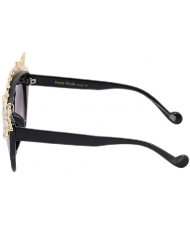 Square Fashion Oversized Square Sunglasses Flat Mirrored Lens - Black - CM18QZTM7AU $18.23