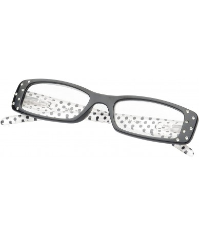 Square 'Chalon' Rectangle Reading Glasses - Black-3.00 - CF11P2V9XYD $20.79