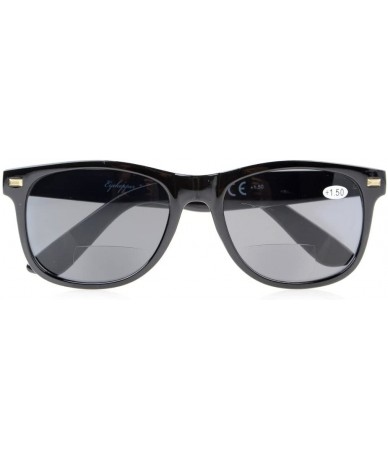 Semi-rimless Bifocal Sunglasses Mens Womens Sunshine Readers Retro Classic Black +1.0 - Ant Black - CD12I7VIFJX $11.30