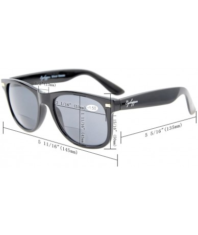 Semi-rimless Bifocal Sunglasses Mens Womens Sunshine Readers Retro Classic Black +1.0 - Ant Black - CD12I7VIFJX $11.30