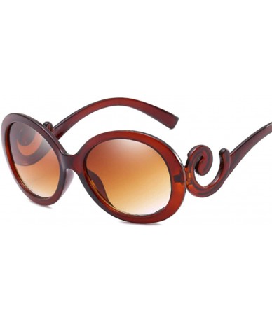 Oval Red Oval Sunglasses Women Retro Brand Design Vintage Sun Glasses Female Ladies Eyewear Feminino UV400 - CB198ZHDTQ6 $40.31