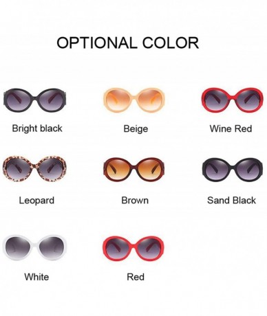 Oval Red Oval Sunglasses Women Retro Brand Design Vintage Sun Glasses Female Ladies Eyewear Feminino UV400 - CB198ZHDTQ6 $40.31