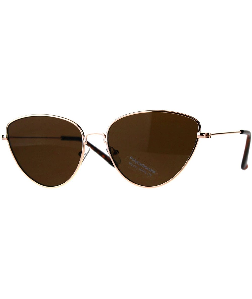 Butterfly Womens Fashion Sunglasses Cateye Butterfly Metal Frame UV 400 - Gold (Brown) - CE18EZD4GW6 $10.57