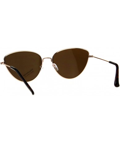 Butterfly Womens Fashion Sunglasses Cateye Butterfly Metal Frame UV 400 - Gold (Brown) - CE18EZD4GW6 $10.57