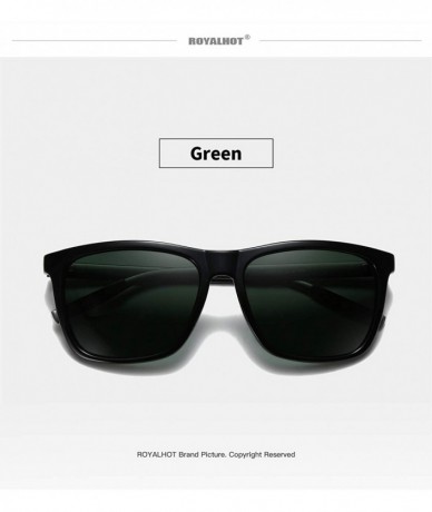 Oval Men Women Polarized Sunglasses Aluminum Magnesium Alloy Driving Sun Glasses Shades Male 90083 - Green - CF18X2H69LD $17.56