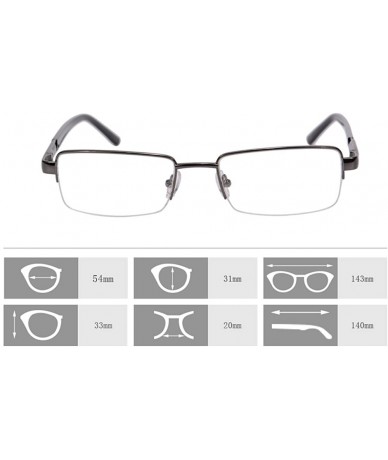 Rectangular Metal Frame Blue Light Blocking Reading Glasses 1.56 Lenses-6334 - C217YI0CTRA $11.14