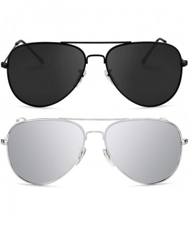 Round Polarized Aviator Sunglasses for Men/Women Metal Mens Sunglasses Driving Sun Glasses - CP199XR7WCG $17.47