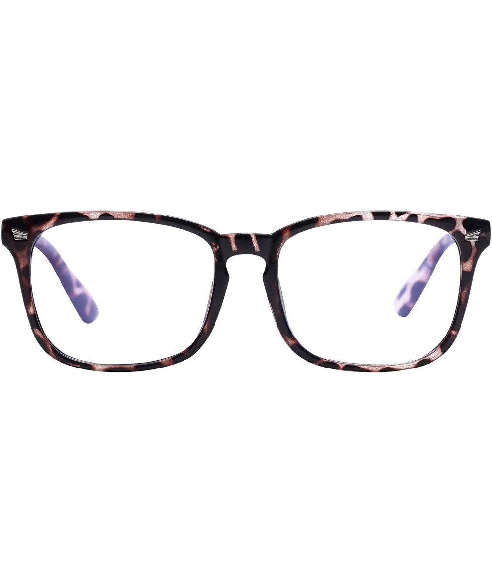 Aviator Various Blue Light Blocking Glasses Square Nerd Eyeglasses Frame Anti Blue Ray Computer Game Glasses (Leopard) - CH19...