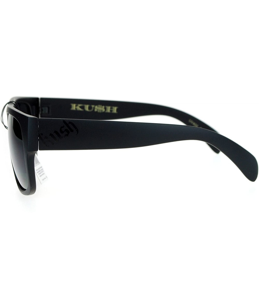 KUSH Sunglasses Mens Dark Lens Black Square Frame Shades UV 400