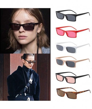 Aviator Unisex Vintage Sunglasses Rapper Fashion Small Square Frame Sun Glasses Eyewear - E - C718TQX55QK $6.57