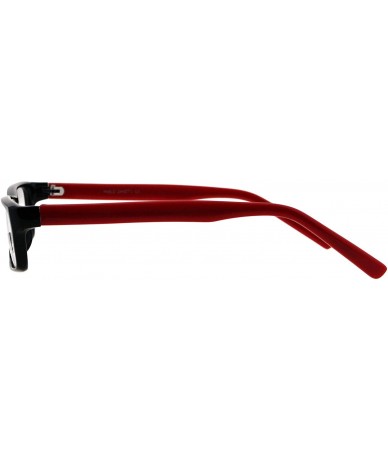 Rectangular Fashion Clear Lens Glasses Small Rectangular Frame Eyeglasses Unisex - Black Red - CC18RX0A06N $8.87